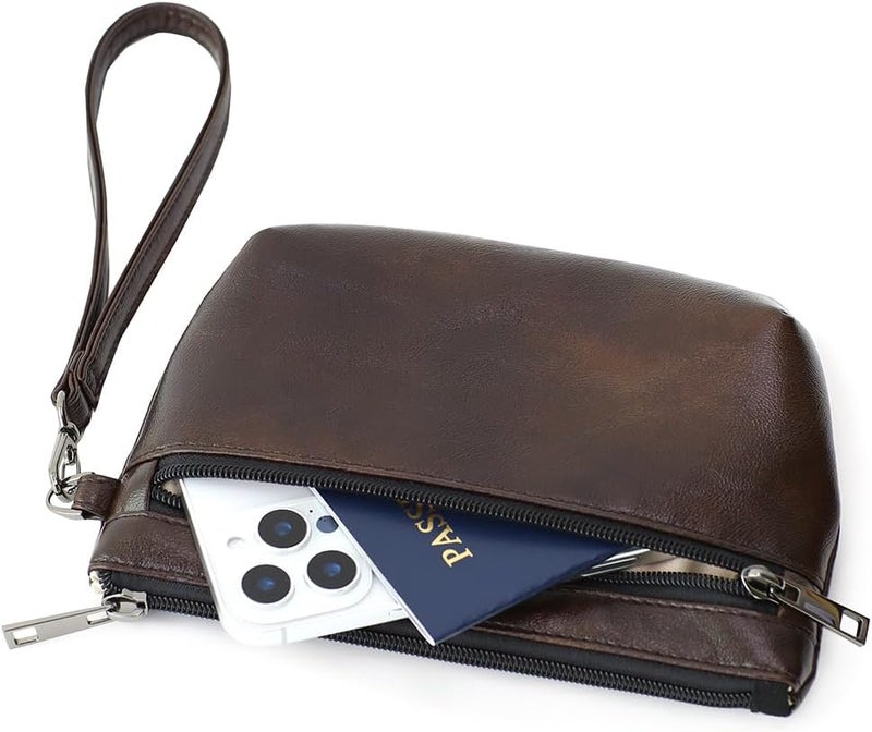 BBORGDC Small Wristlet Wallets for Women, Zip Clutch Bag with Wristlet Pouch, 3-Zipper Original Design - Image 5